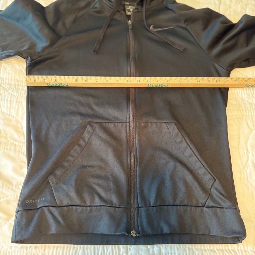 Nike Hoodie Mens M Black Polyester Full Zip Dri-FIT Athletic Classic Gym Workout - Picture 5 of 9